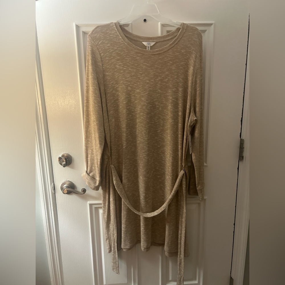 Time and Tru Tan Belted Dress